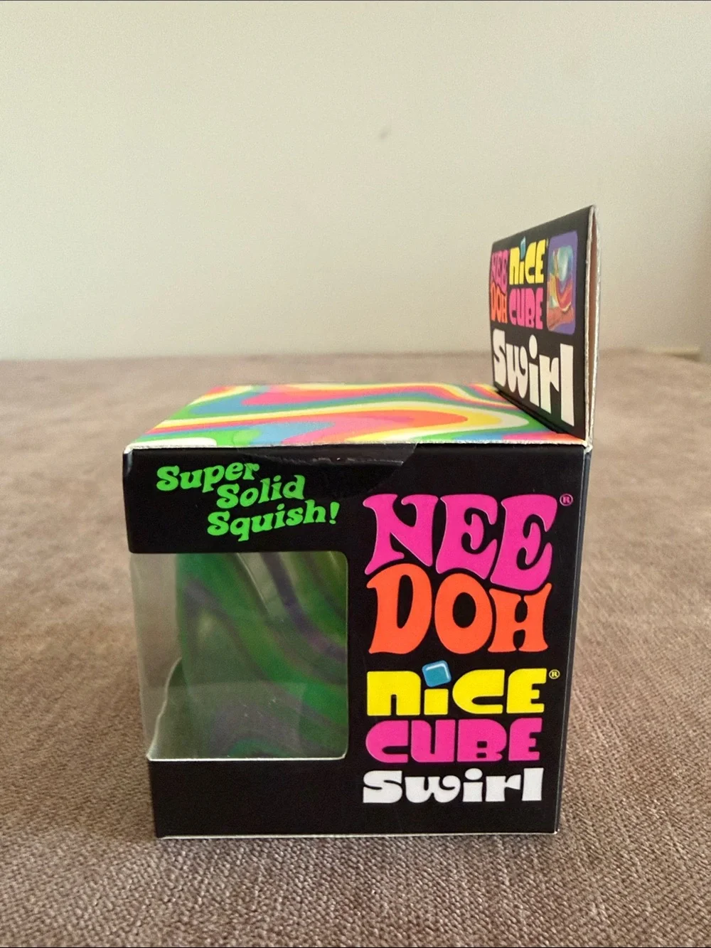 Needoh Nice Cube Swirl Super Solid Squish! - Green, Blue, Purple Swirl
